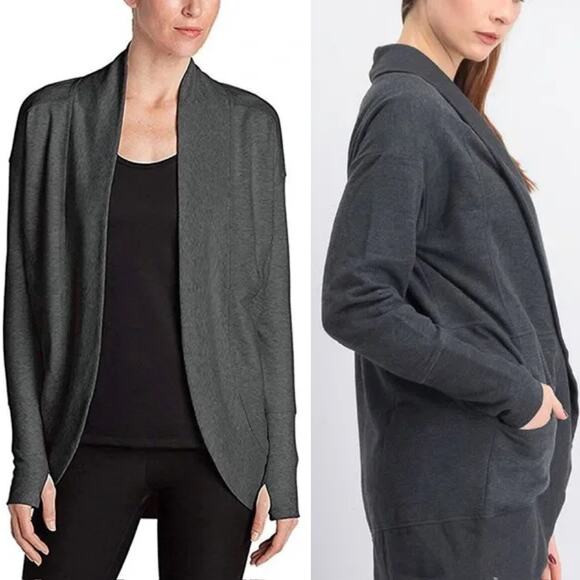 Eddie Bauer Loungewear Capsule Minimalist Camp Fleece Open Cardigan Sweater L - Picture 2 of 14